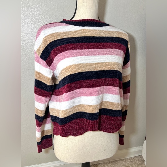 Womens Striped Sweater size S Cozy Knit Multicolor Soft Long Sleeve Fall Top - Picture 7 of 7
